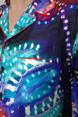 Ψυχεδελική εκτύπωση μεταξωτό πουκάμισο