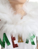 Κομψό sequin διακοσμημένο βαμβακερό μπλουζάκι