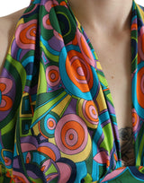 Elegante tapa de halter de mezcla de seda de seda recortada