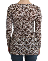 Κομψό floral δαντέλα longsleeve κορυφή