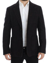 Giacca blazer a due bottoni alpaga bordeaux