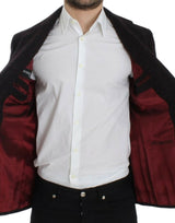 Giacca blazer a due bottoni alpaga bordeaux