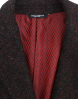 Giacca blazer a due bottoni alpaga bordeaux