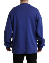 Maglione di giunco di cotone blu reale