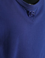 Maglione di giunco di cotone blu reale