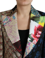 Κομψό πολύχρωμο patchwork blazer