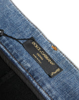 Pantalon maigre haute taille avec short en jean