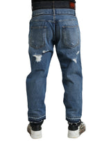 Jeans in denim a brandelli magri chic