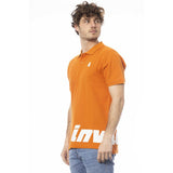 Orange Cotton Men Polo Shirt