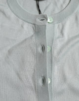 Elegant Light Blue Silk Cardigan