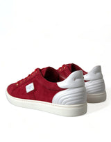 Eleganti sneaker in pelle rossa e bianca