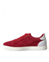 Eleganti sneaker in pelle rossa e bianca