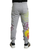 Κομψό γκρίζο κοκαλιάρικο βαμβακερό joggers