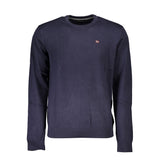 Blue Cotton Men Sweater