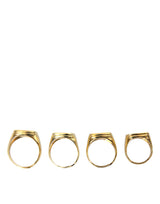 Gold Brass KING Enamel Set of 4 Ring