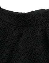 Μαύρη φούστα μήκους γόνατος υψηλής μέσης