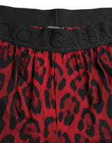 Shorts de Viscose Bermuda Red Leopard Viscose
