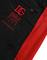 Black Red Leopard Print Nylon Jogger Pants