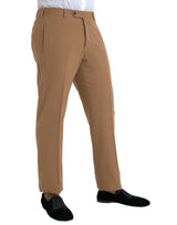 Beige cashmere uomini pantaloni vestiti in forma dritti