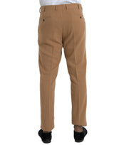 Beige cashmere uomini pantaloni vestiti in forma dritti
