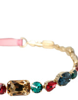 Ροζ δερμάτινη κρυσταλλική αλυσίδα διακοσμημένη ζώνη