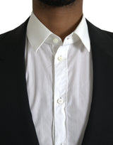 Blazer per cappotto a petto singolo di lana di lana nera