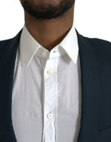 Blazer per cappotto a petto singolo di tacca oro blu