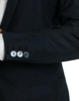 Blazer per cappotto a petto singolo di tacca oro blu