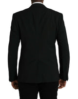 Blazer blu martini a scialle single.