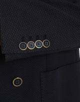 Blazer à poitrine à double poitrine bleu foncé