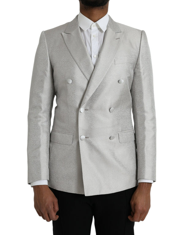 Al largo del blazer di cappotto a doppio petto martini bianco