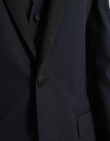 Σκούρο μπλε martini μαλλί επίσημο κοστούμι 3 τεμαχίων