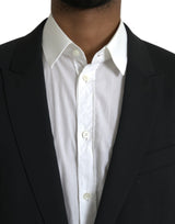 Μαύρο μαλλί μαρτίνι επίσημα κοστούμι 2 τεμαχίων