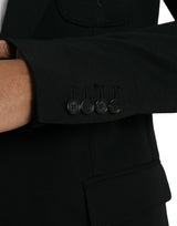 Blazer per cappotto a petto singolo in lana nera