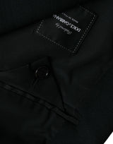 Blazer per cappotto a petto singolo in lana nera