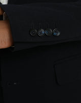 Blazer per cappotto a petto singolo in lana nera