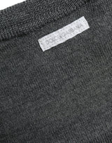 Maglione pullover con equipaggio di lana grigio scuro