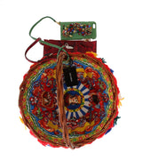 Eleganti pelli di beige e pelli esotiche Pom pom tote