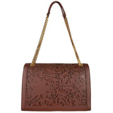 Elegant Floral Leather Shoulder Bag