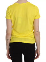 Chemise de chemise à manches courtes à manche rond jaune