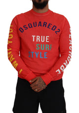 Orange farbenfroher Druck langärmer Top T-Shirt