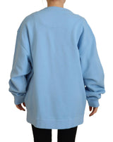 Suéter de cárdigan de cotilería de algodón azul