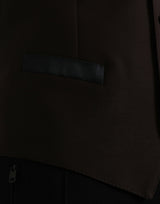 Giubbotto formale con giubbotto di giletta di lana marrone