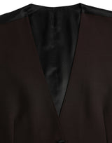 Giubbotto formale con giubbotto di giletta di lana marrone