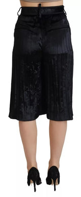 Μαύρο Πλαίσιο υψηλής μέσης ευρύτατα περικομμένα παντελόνια