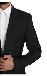 Black Slim Jacket Coat Martini Blazer