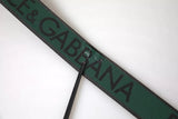 Cintura di fibbia in metallo in argento logo verde nero