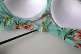 Minze grüne Blumendruck Beachwear Bikini Top