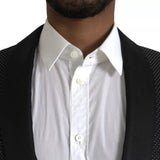 Black Jacquard Martini Blazer manteau à poitrine simple