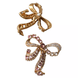 Gold Messing Pink Clear Crystal Bow Fiocchi Weihnachten